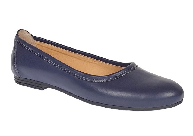 Oferta marimea 37, 39 -  Balerini dama, model casual, din piele naturala, bleumarin - LFLO3BL